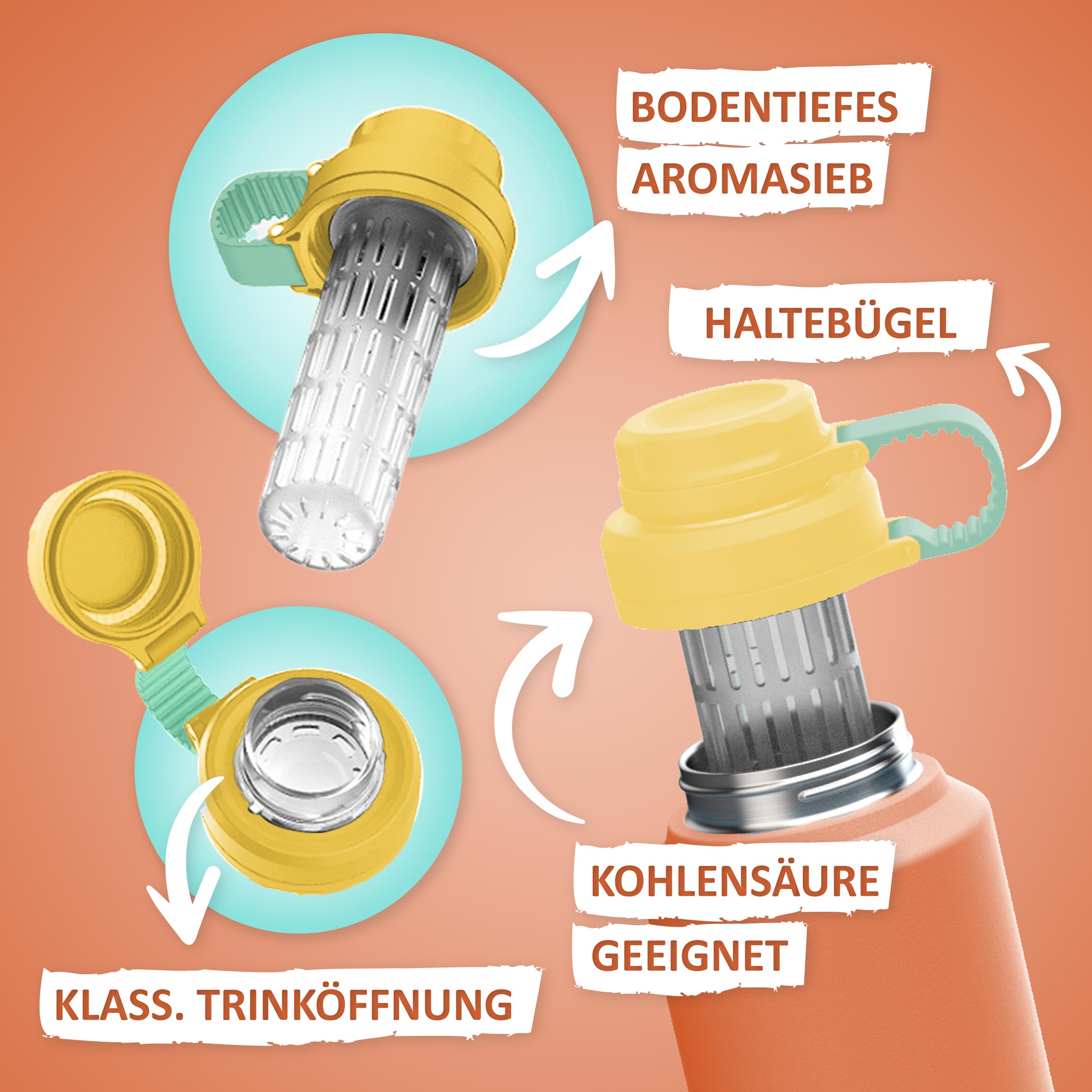 Trinkflasche - 500ml - Red/Blue