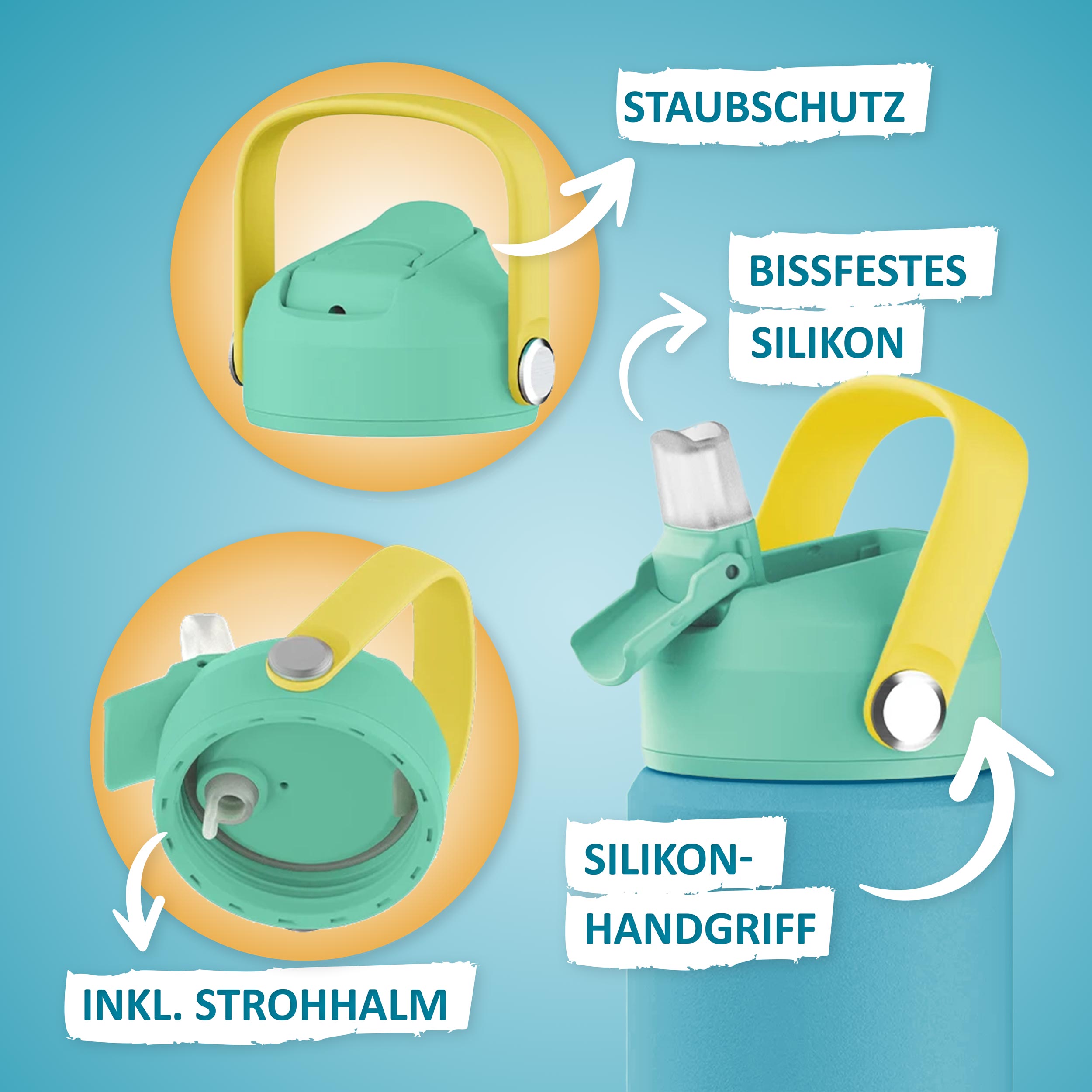 Trinkflasche - 500ml - Blue/Orange