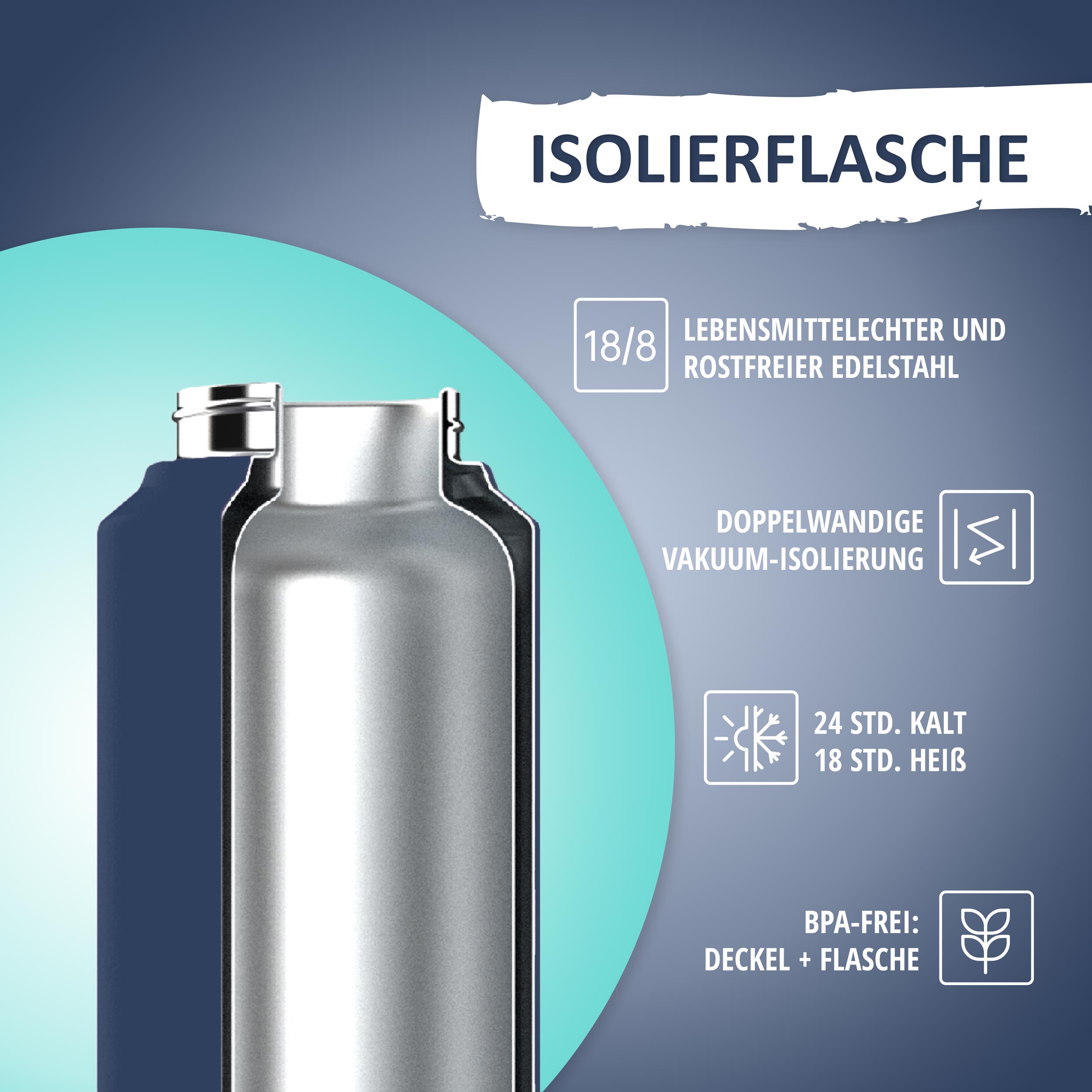 Trinkflasche - 500ml - Dark Blue