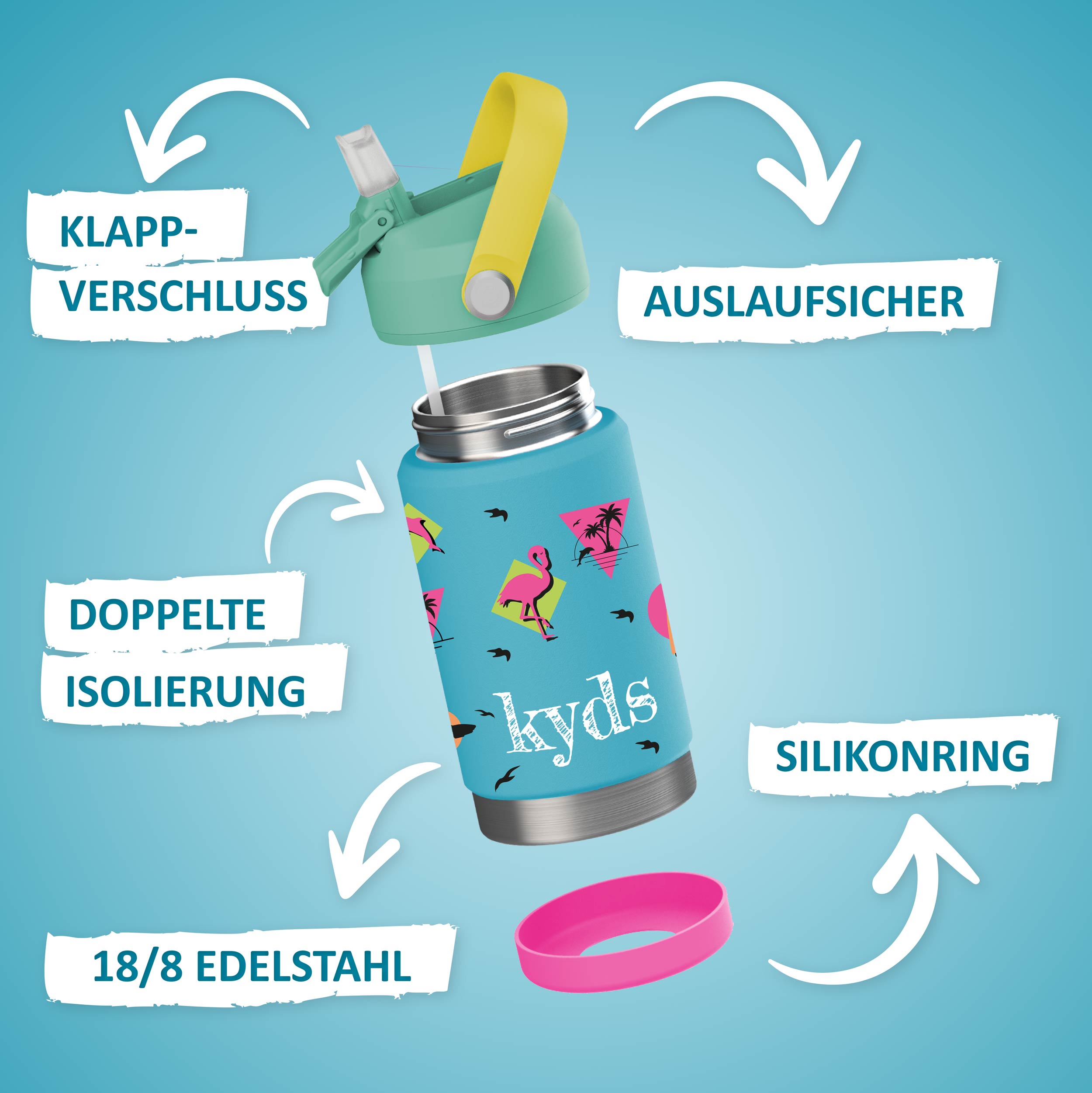 Trinkflasche + Snapback Cap Bundle - Miami Beach