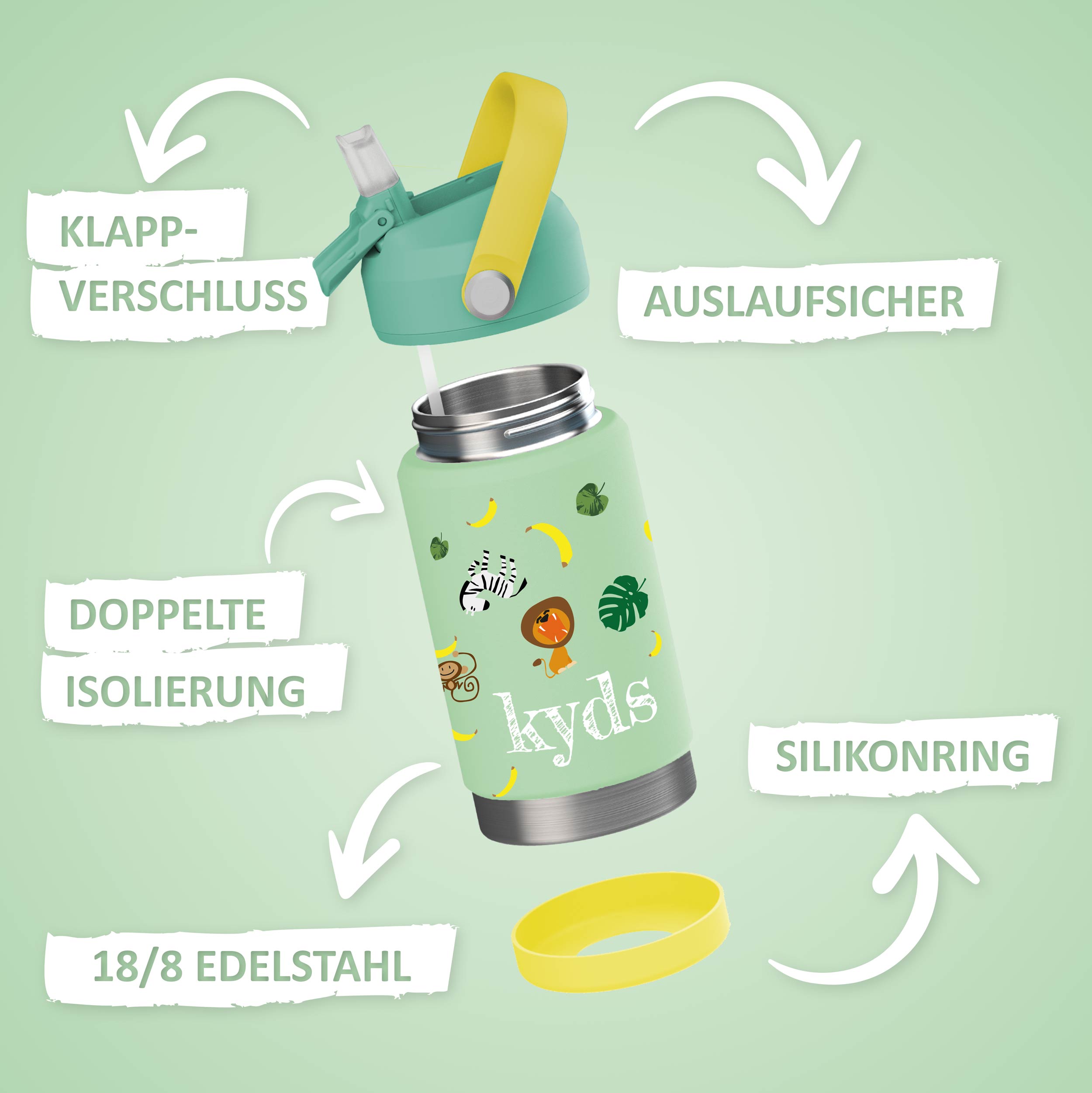 Trinkflasche + Snapback Cap Bundle - Safari