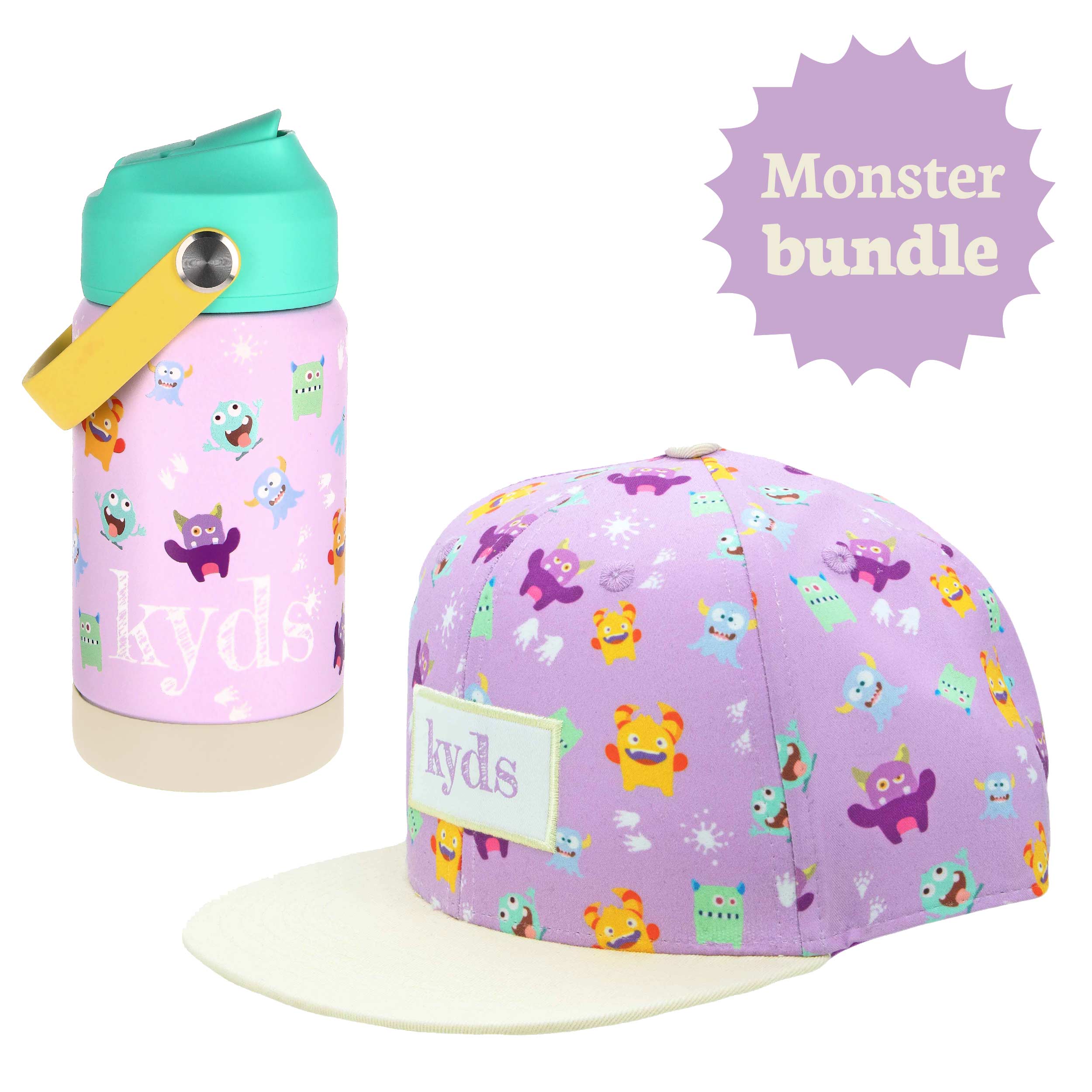 Trinkflasche + Snapback Cap Bundle - Monster